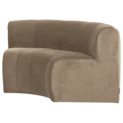 Woood Mojo Base Eetbank Halfronde Hoek Rug Velvet Khaki [FSC]