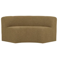 Woood Mojo Base Eetbank Halfronde Hoek Rug Boucle Geel/Bruin [FSC]