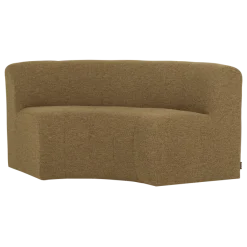 Woood Mojo Base Eetbank Halfronde Hoek Rug Boucle Geel/Bruin [FSC]