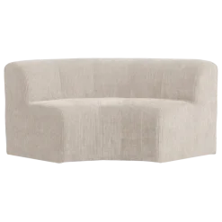 Woood Mojo Base Eetbank Halfronde Hoek Rugleuning Rib Ecru [FSC]