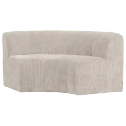 Woood Mojo Base Eetbank Halfronde Hoek Rugleuning Rib Ecru [FSC]
