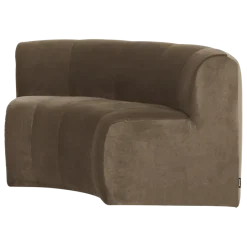 Woood Mojo Base Eetbank Halfronde Hoek Rug Velvet Taupe [FSC]