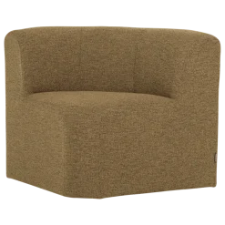 Woood Mojo Base Eetbank Hoek Met Rugleuning Boucle Geel/Bruin[Fsc]