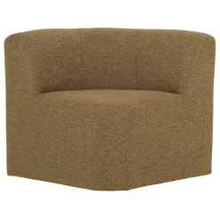 Woood Mojo Base Eetbank Hoek Met Rugleuning Boucle Geel/Bruin[Fsc]