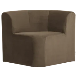 Woood Mojo Base Eetbank Hoek Rugleuning Velvet Taupe [FSC]