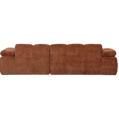 Woood Mojo Chaise Longue Bank Rechts Geweven Ribstof Roestbruin