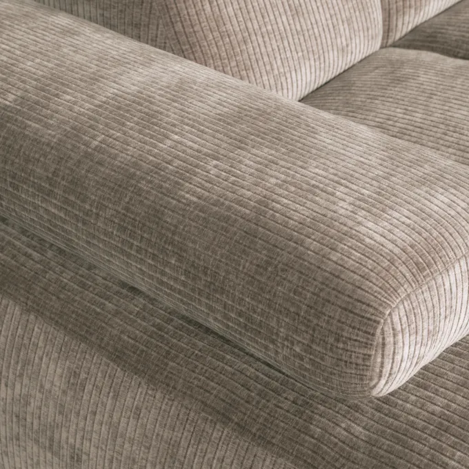 Woood Mojo Chaise Longue Bank Links Geweven Ribstof Donkerzand
