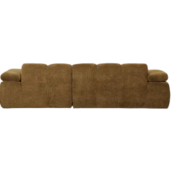 Woood Mojo Chaise Longue Bank Rechts Geweven Ribstof Honinggeel