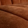 Woood Mojo Chaise Longue Bank Links Geweven Ribstof Roestbruin