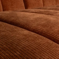 Woood Mojo Chaise Longue Bank Links Geweven Ribstof Roestbruin