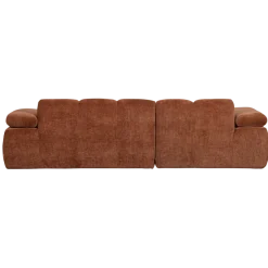 Woood Mojo Chaise Longue Bank Links Geweven Ribstof Roestbruin