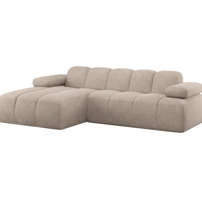 Woood Mojo Chaise Longue Bank Links Wollig Donkerzand