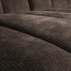 Woood Mojo Chaise Longue Bank Links Geweven Ribstof Bruin