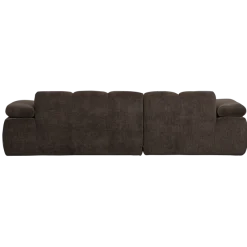 Woood Mojo Chaise Longue Bank Links Geweven Ribstof Bruin