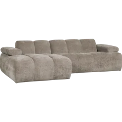 Woood Mojo chaise longue bank links ribstof donkerzand