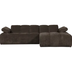 Woood Mojo chaise longue bank rechts ribstof bruin