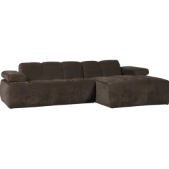 Woood Mojo chaise longue bank rechts ribstof bruin