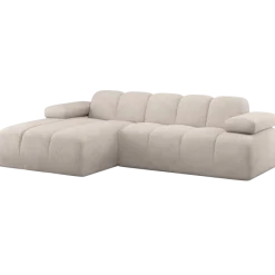 Woood Mojo Chaise Longue Bank Links Ribstof Ecru
