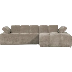 Woood Mojo chaise longue bank rechts ribstof donkerzand