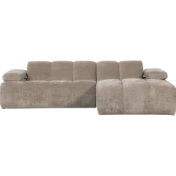 Woood Mojo chaise longue bank rechts ribstof donkerzand
