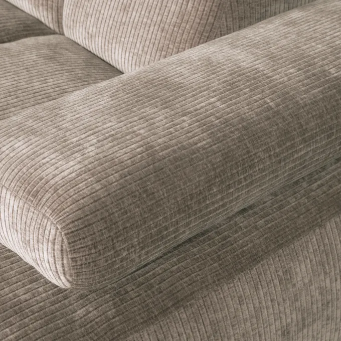 Woood Mojo chaise longue bank rechts ribstof donkerzand