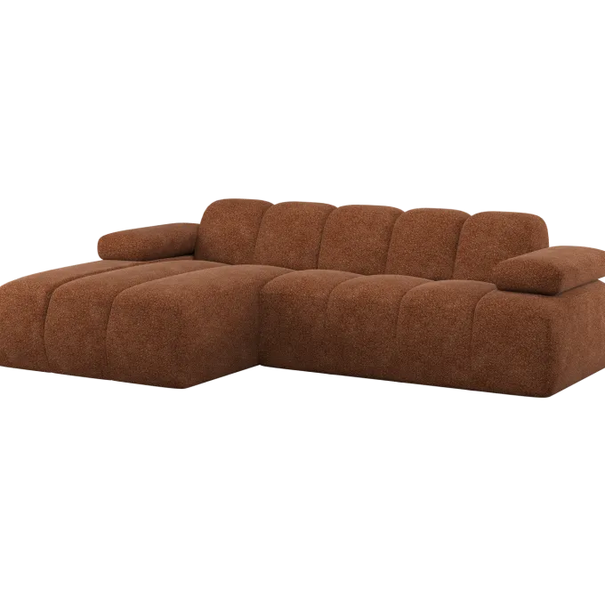 Woood Mojo Chaise Longue Bank Links Wollig Roestbruin