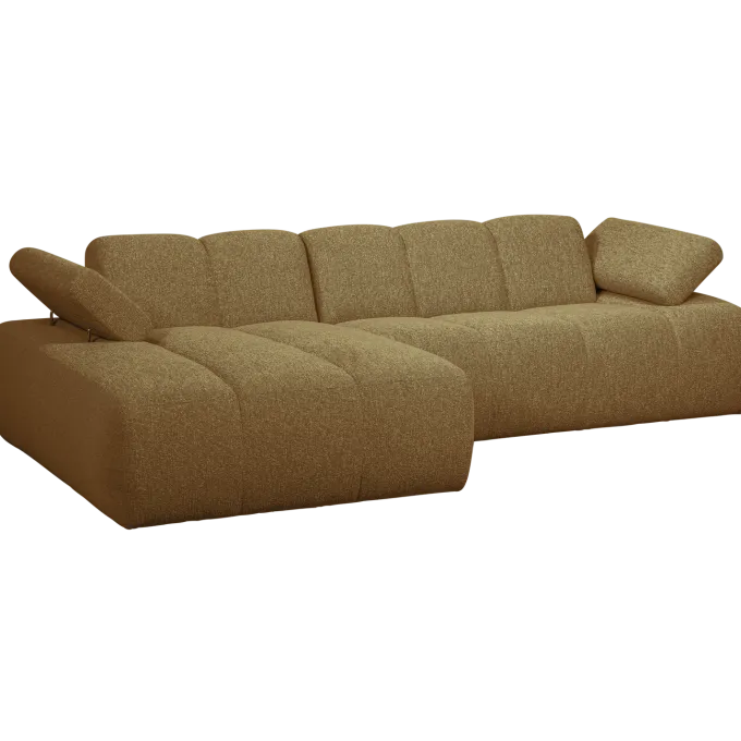 Woood MOJO chaise longue links boucle geel/bruin melange