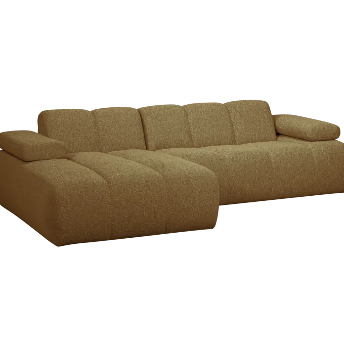 Woood MOJO chaise longue links boucle geel/bruin melange