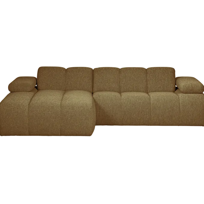 Woood MOJO chaise longue links boucle geel/bruin melange