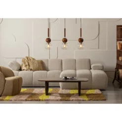 Woood MOJO draaifauteuil boucle geel/bruin melange
