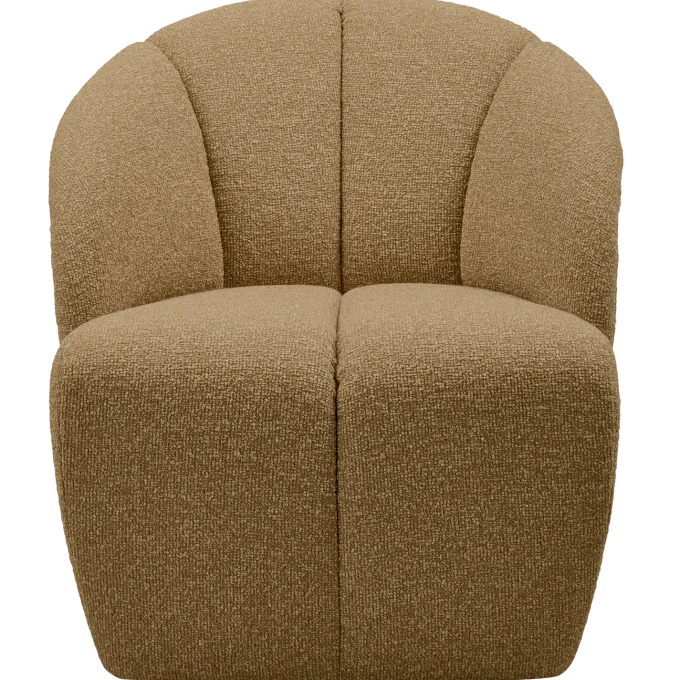 Woood MOJO draaifauteuil boucle geel/bruin melange