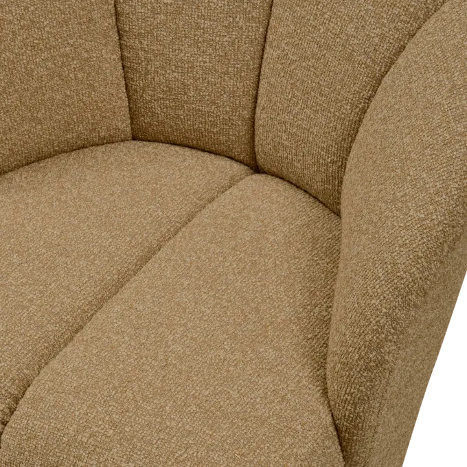 Woood MOJO draaifauteuil boucle geel/bruin melange