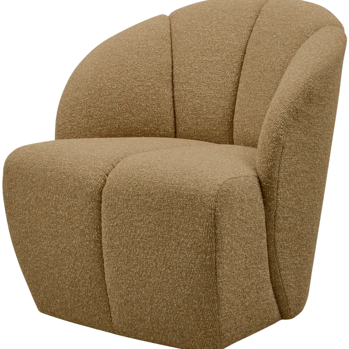 Woood MOJO draaifauteuil boucle geel/bruin melange