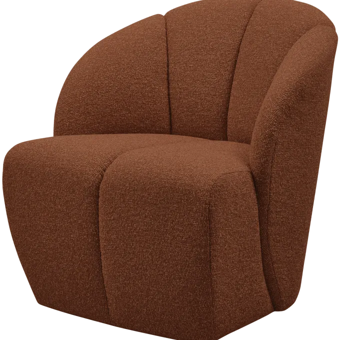 Woood MOJO draaifauteuil boucle roestbruin melange