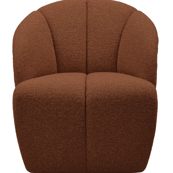 Woood MOJO draaifauteuil boucle roestbruin melange