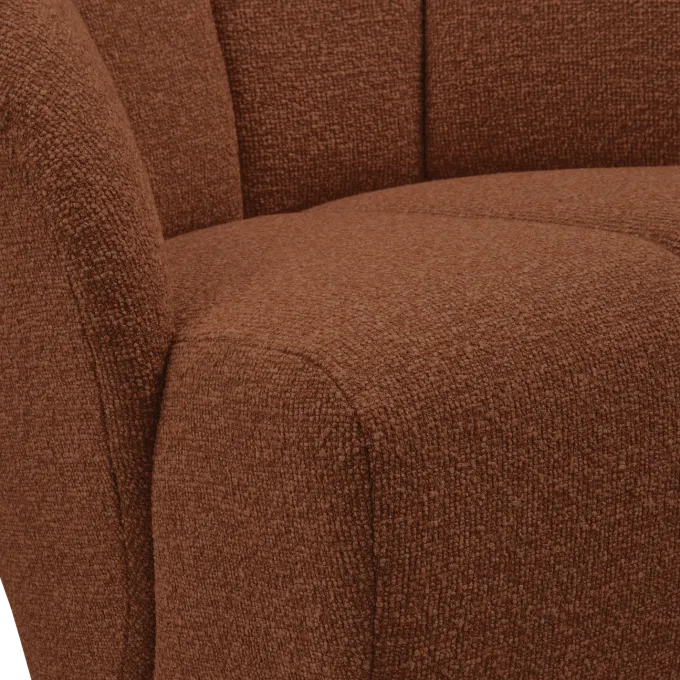 Woood MOJO draaifauteuil boucle roestbruin melange
