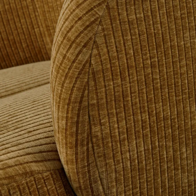 Woood Mojo draaifauteuil geweven ribstof honinggeel