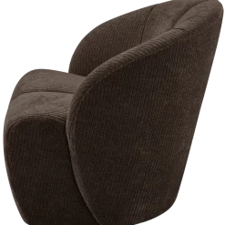 Woood MOJO draaifauteuil geweven ribstof bruin