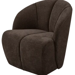 Woood MOJO draaifauteuil geweven ribstof bruin