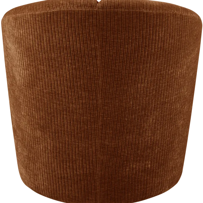 Woood MOJO draaifauteuil geweven ribstof roestbruin