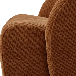 Woood MOJO draaifauteuil geweven ribstof roestbruin