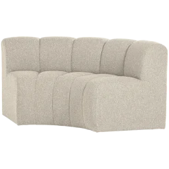 Woood Mojo Eetbank Halfronde Hoek Rugleuning Boucle Beige [FSC]