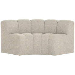 Woood Mojo Eetbank Halfronde Hoek Rugleuning Boucle Beige [FSC]