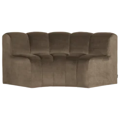 Woood Mojo Eetbank Halfronde Hoek Rugleuning Velvet Taupe [FSC]