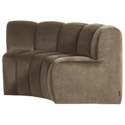 Woood Mojo Eetbank Halfronde Hoek Rugleuning Velvet Taupe [FSC]