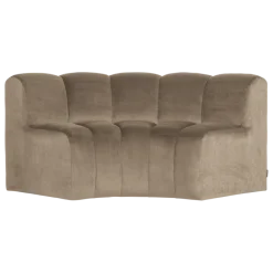Woood Mojo Eetbank Halfronde Hoek Rugleuning Velvet Khaki [FSC]