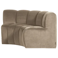 Woood Mojo Eetbank Halfronde Hoek Rugleuning Velvet Khaki [FSC]