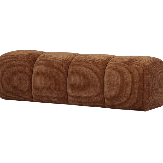 Woood MOJO eetbankje 164CM geweven ribstof roestbruin