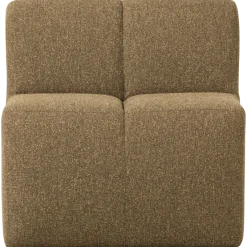 Woood Mojo Eetbankje 84cm Met Rugleuning Boucle Geel/Bruin Melange