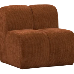 Woood Mojo Eetbankje 84cm Met Rugleuning Ribstof Roestbruin